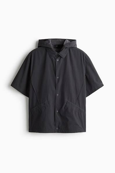 ルーズフィット 半袖ナイロンジャケット