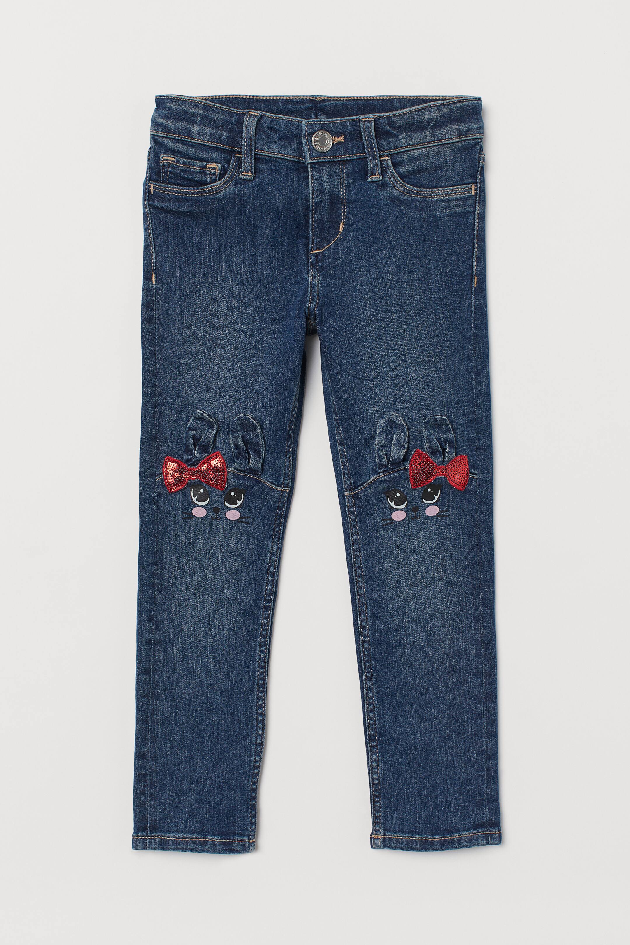 Größeres Bild ansehen: Skinny Fit Jeans - Dunkelblau/Kaninchen - Kids | H&M DE 1