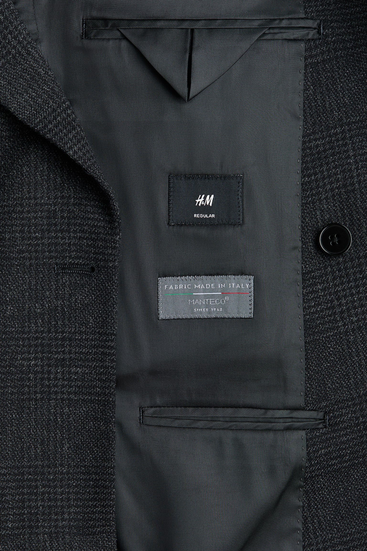 Regular Fit Wool-blend double-breasted jacket - Navy blue/Checked/Dark khaki green - 9