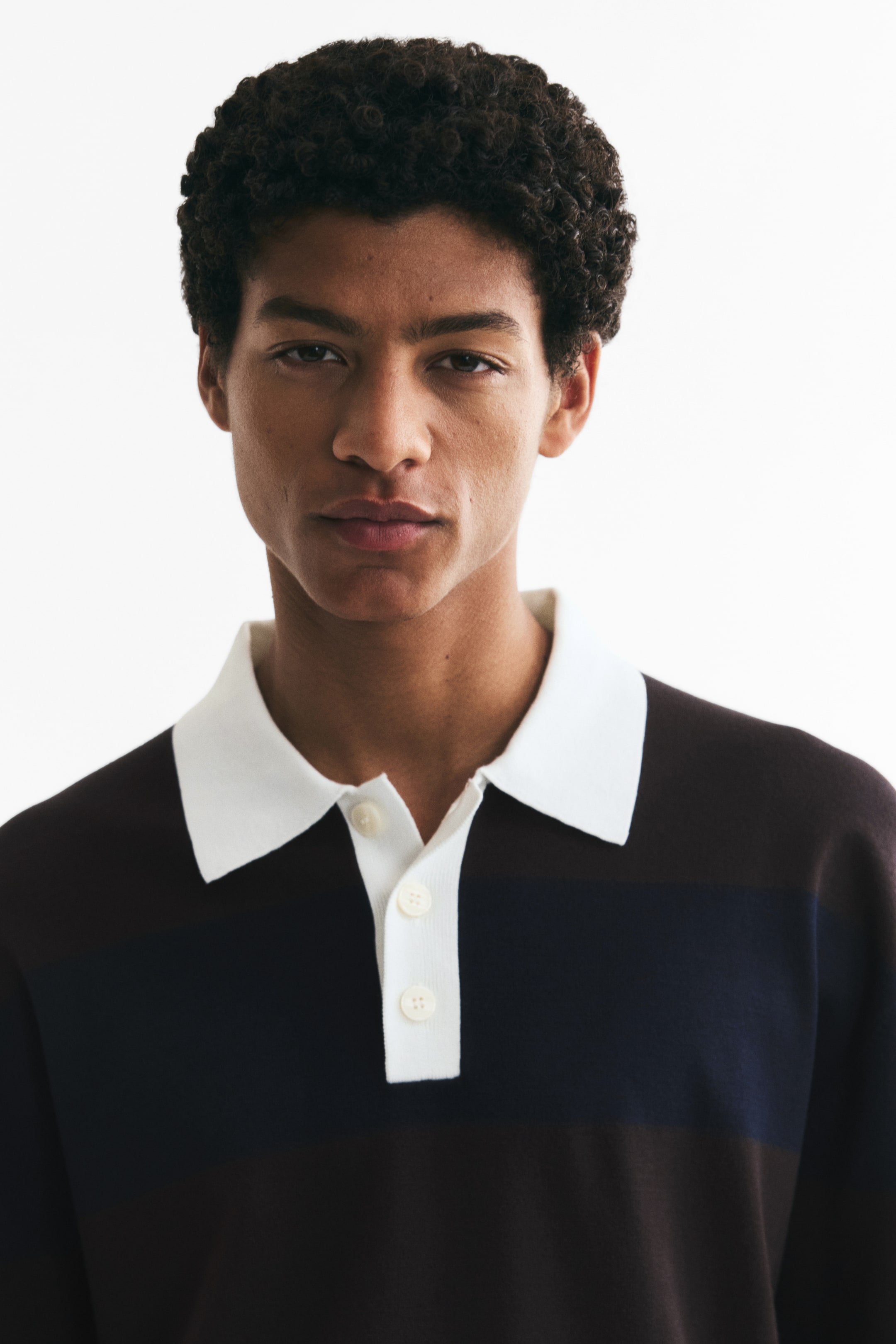 Loose-Fit Knit Polo Sweater