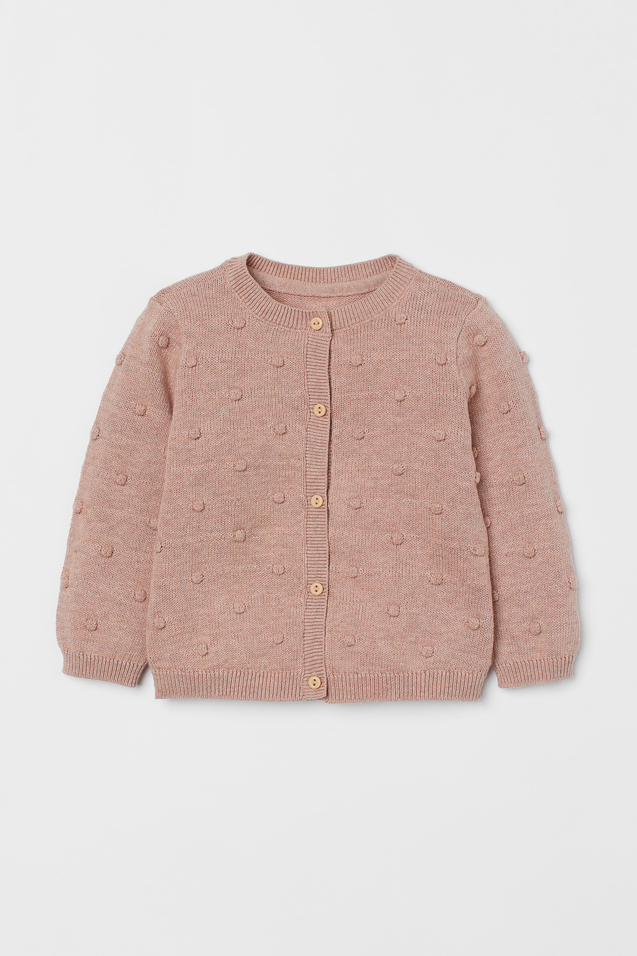 View larger image: Textured-knit cardigan - Powder pink - Kids | H&M IE 1