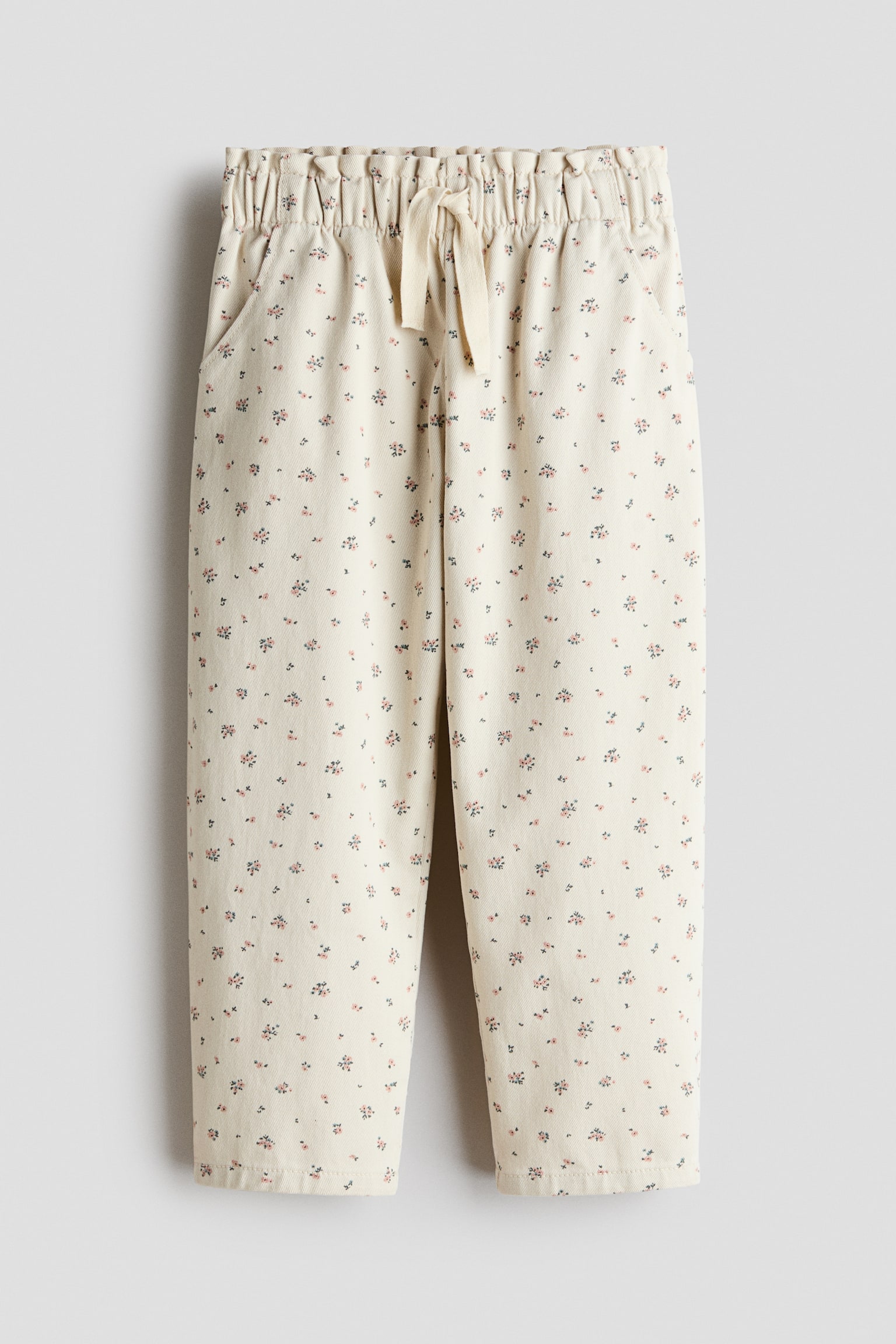 Patterned Twill Joggers - Light beige/floral/Light pink/cherries - 1