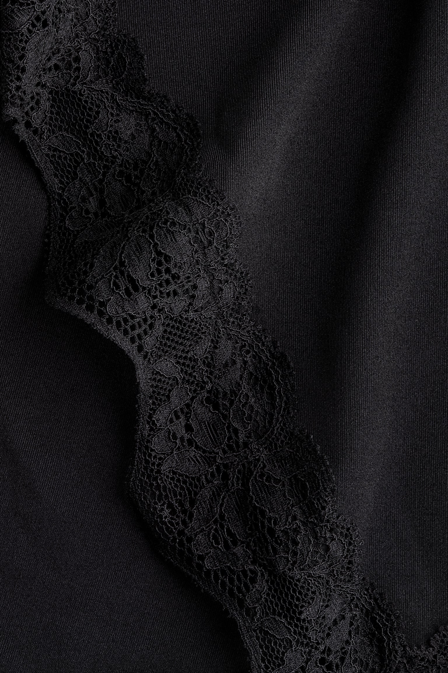 Lace-trimmed halterneck top - Black/Brown - 3