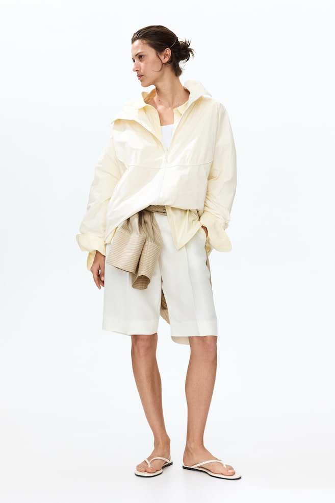 Hooded windbreaker - Cream - 1