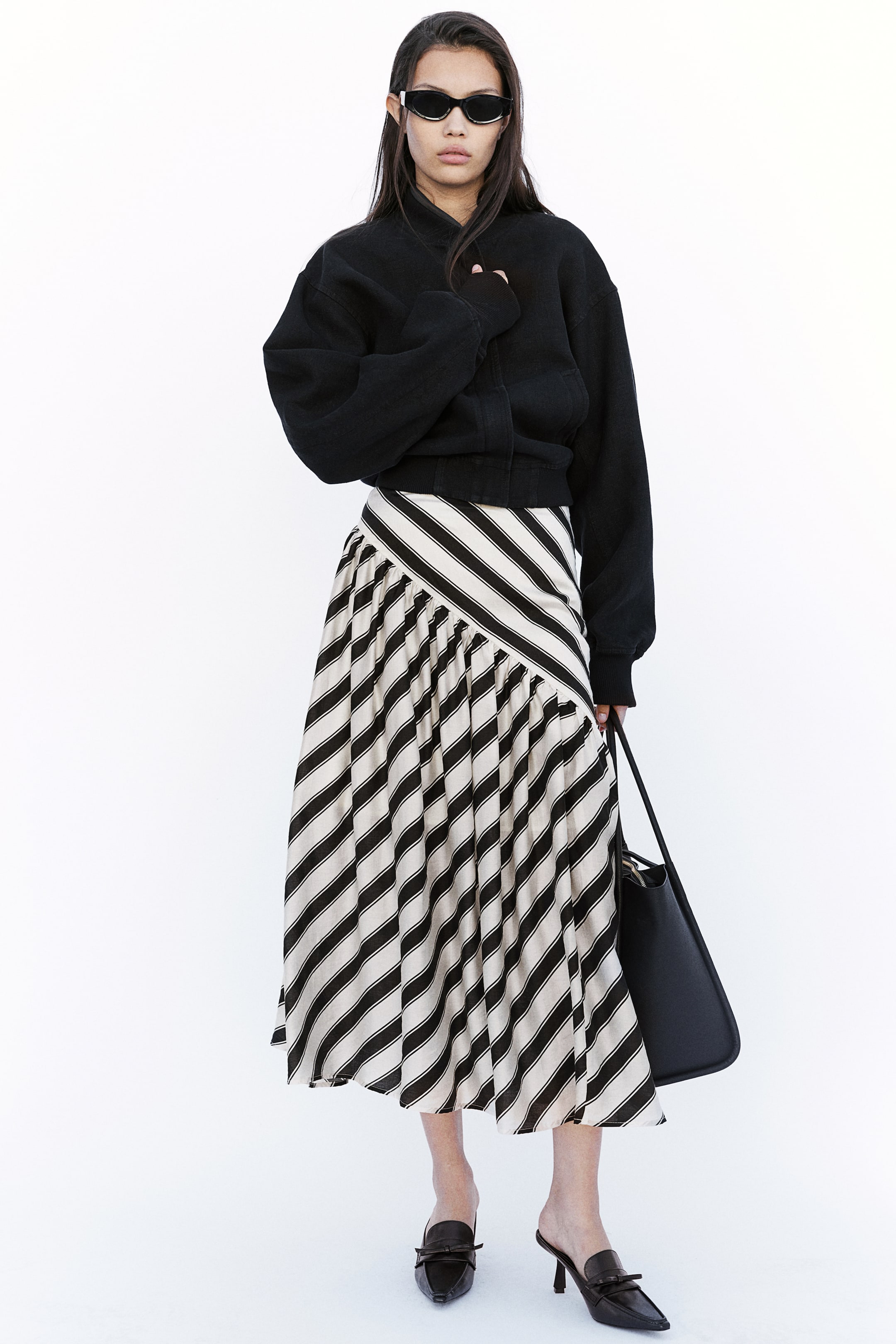 Draped Lyocell-blend Skirt