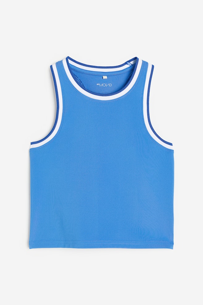 DryMove™ Cropped sports vest top - Light blue/Black - 2