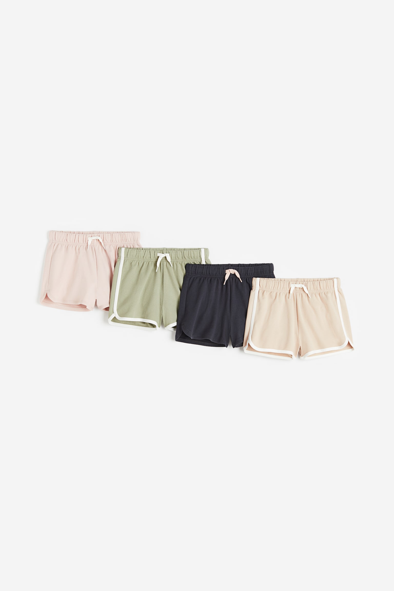 4-pack sweatshirt shorts - Light khaki green/Dark grey - 1