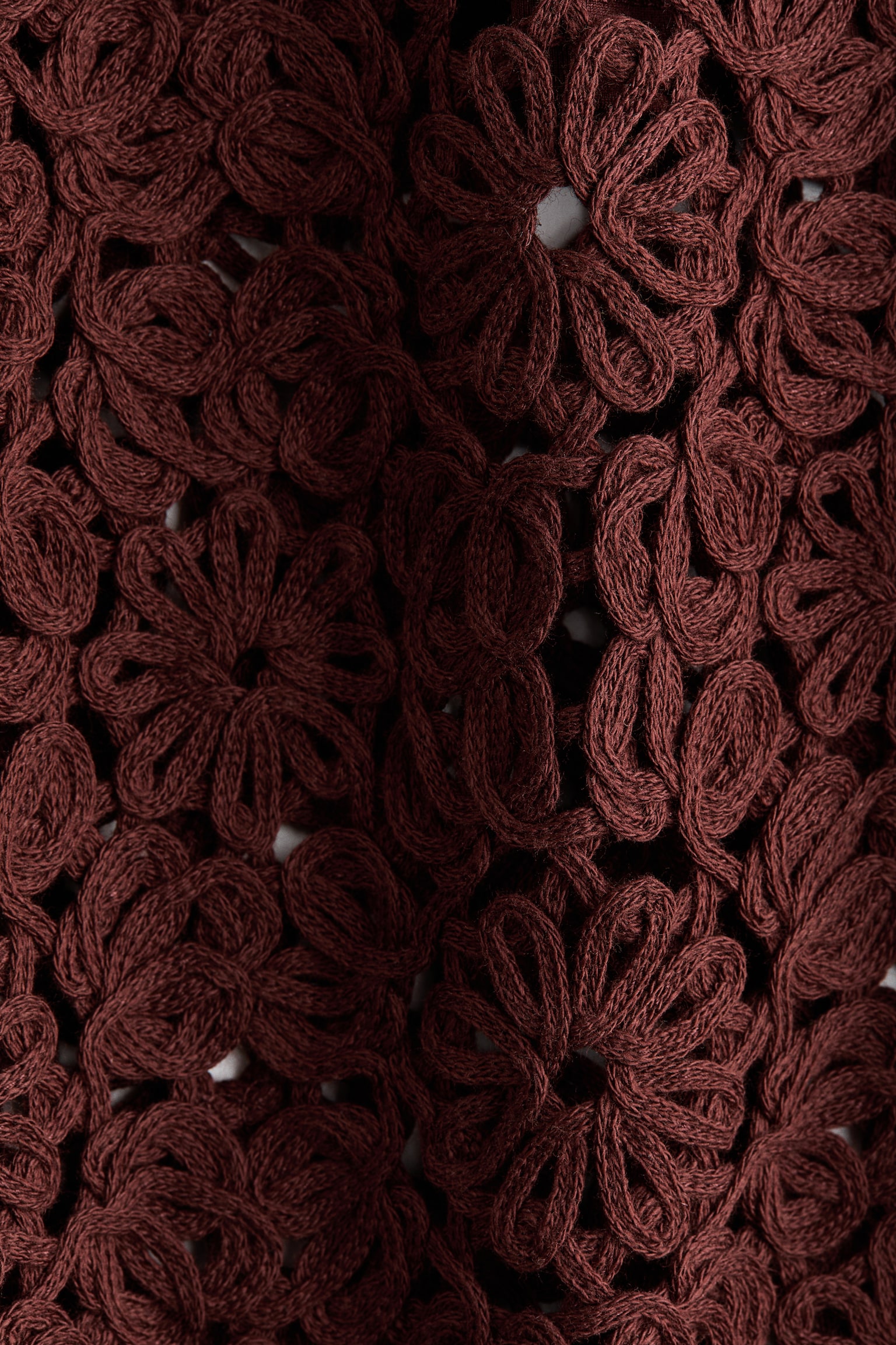 鉤花造型裙 - 深咖啡色 - 4