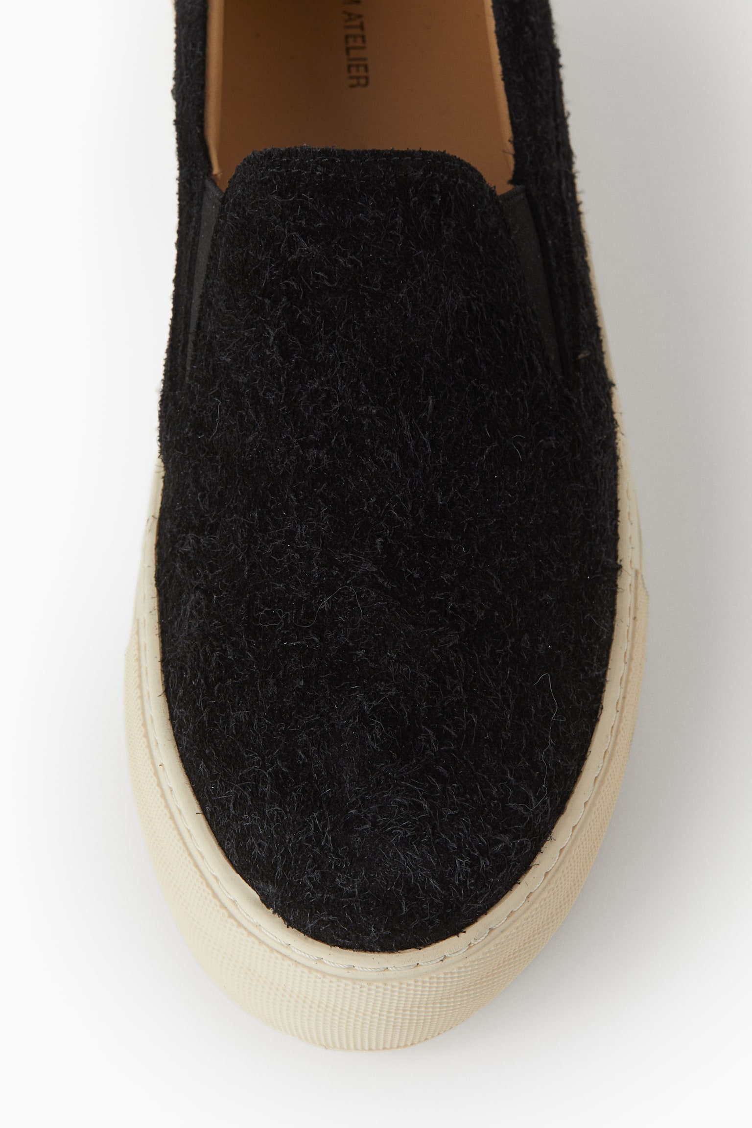 Brushed-suede slip-on trainers - Black - 4