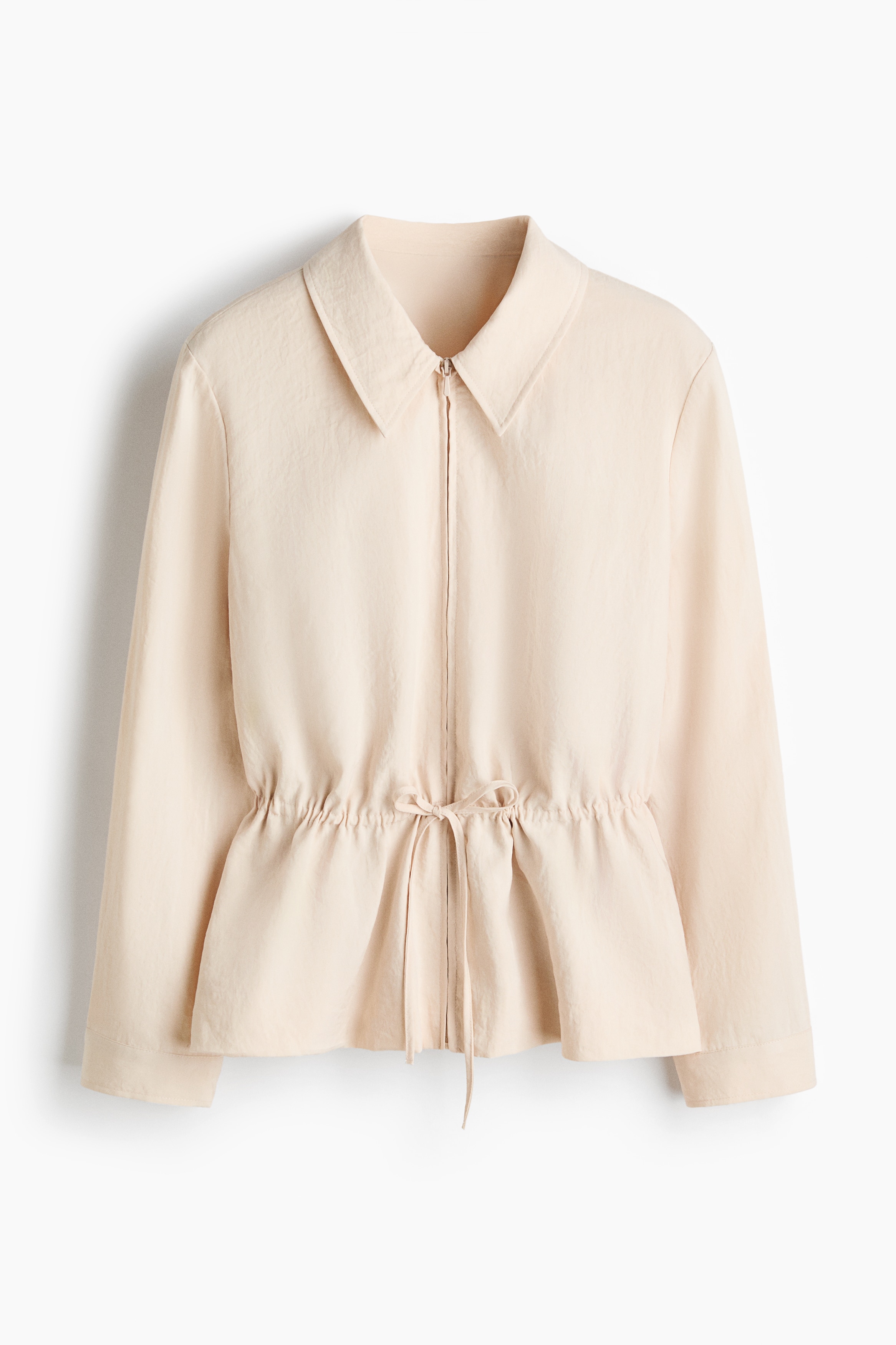 Zip-through peplum shirt - Light beige
