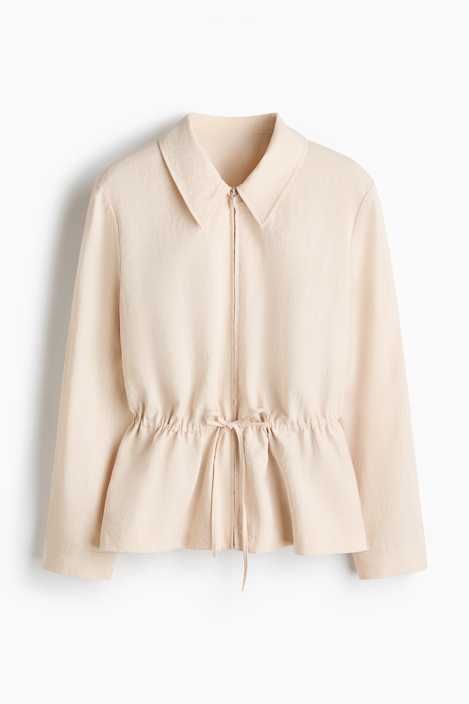 Zip-through peplum shirt - Light beige - 2