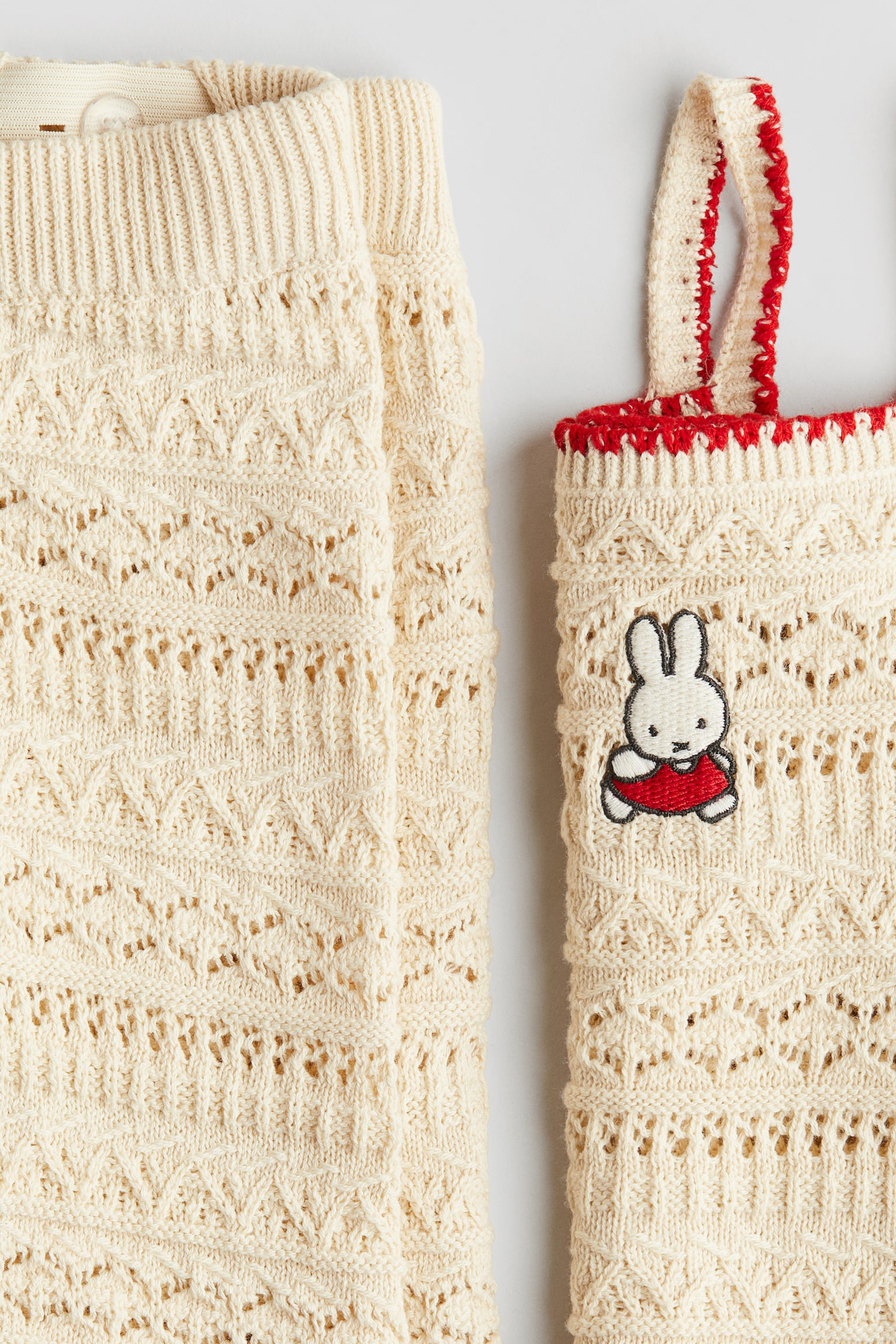 Детские комплекты H&M 2-Piece Crochet-Look Set, цвет: Светлый бежевый — фото 2