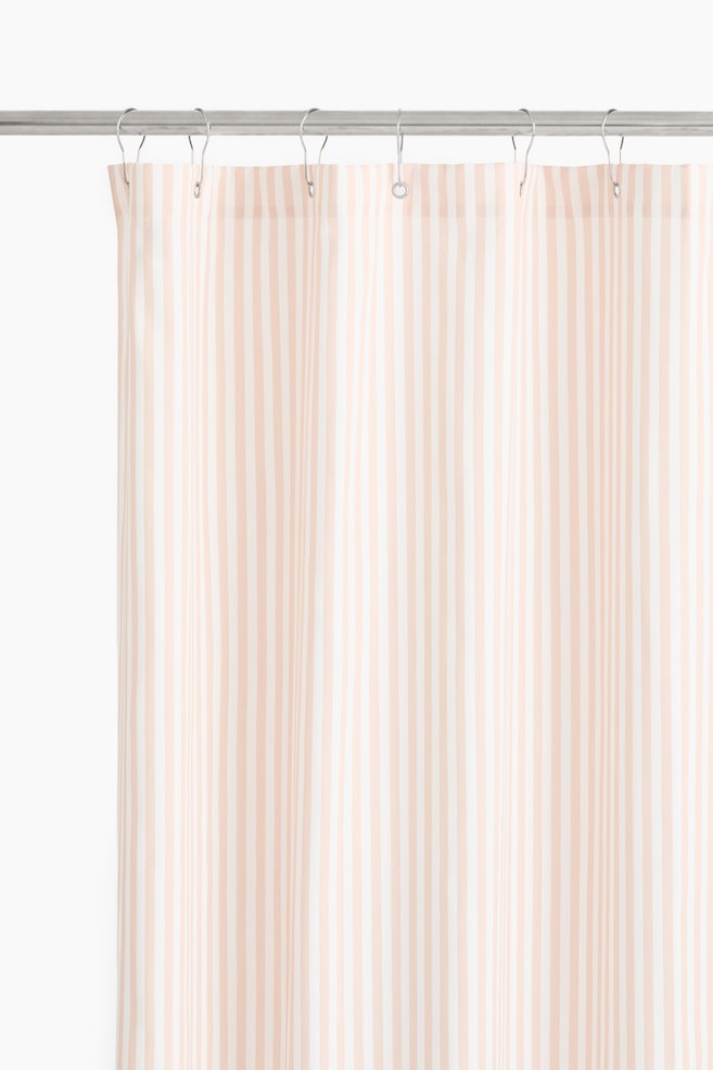 Striped Shower Curtain - Peach pink/striped/Taupe/striped/Dusty blue/striped - 1