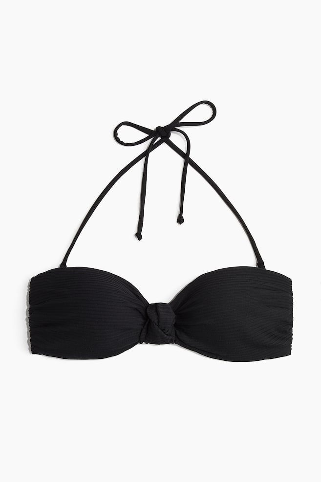 Padded bandeau bikini top - Black - 1
