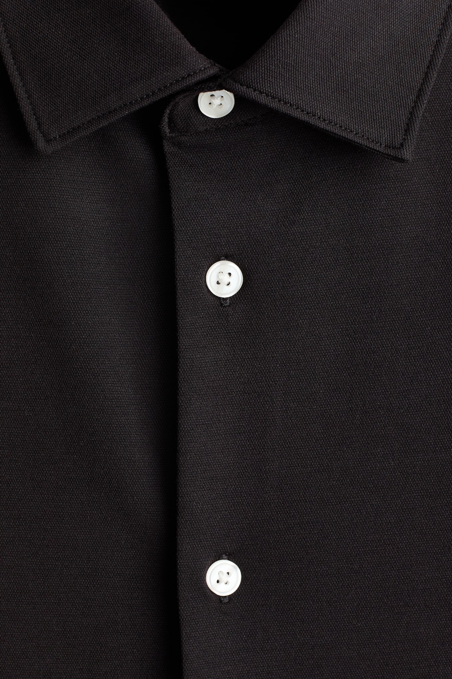 Мужская рубашка H&M Four-Way Stretch Slim-Fit, цвет: Чёрный — фото 7