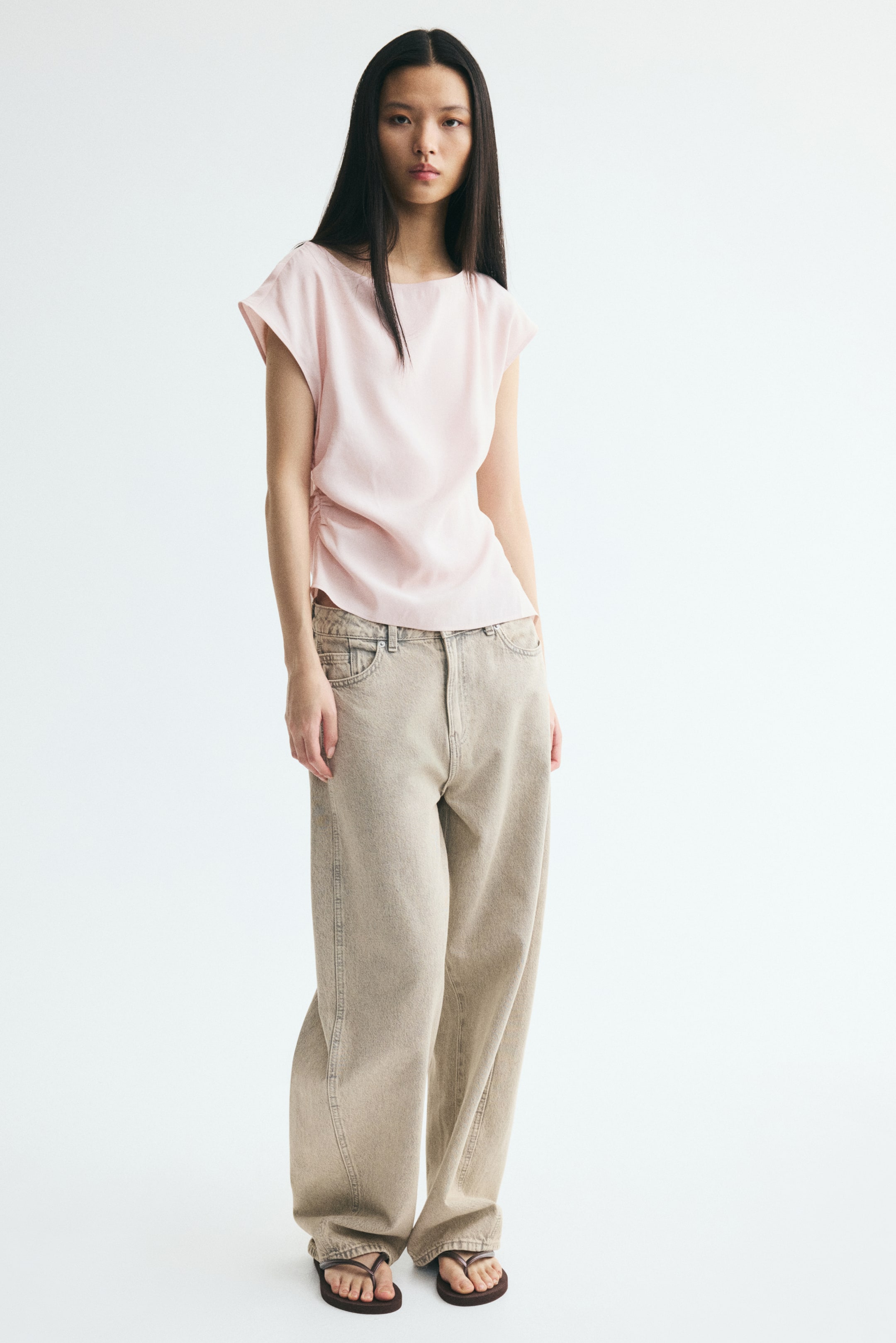 Ruched Viscose-Blend Top