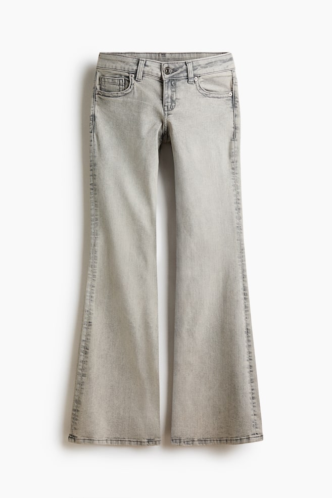 Flared Low Waist Jeans - Grau/Denimblau/Weiß - 1