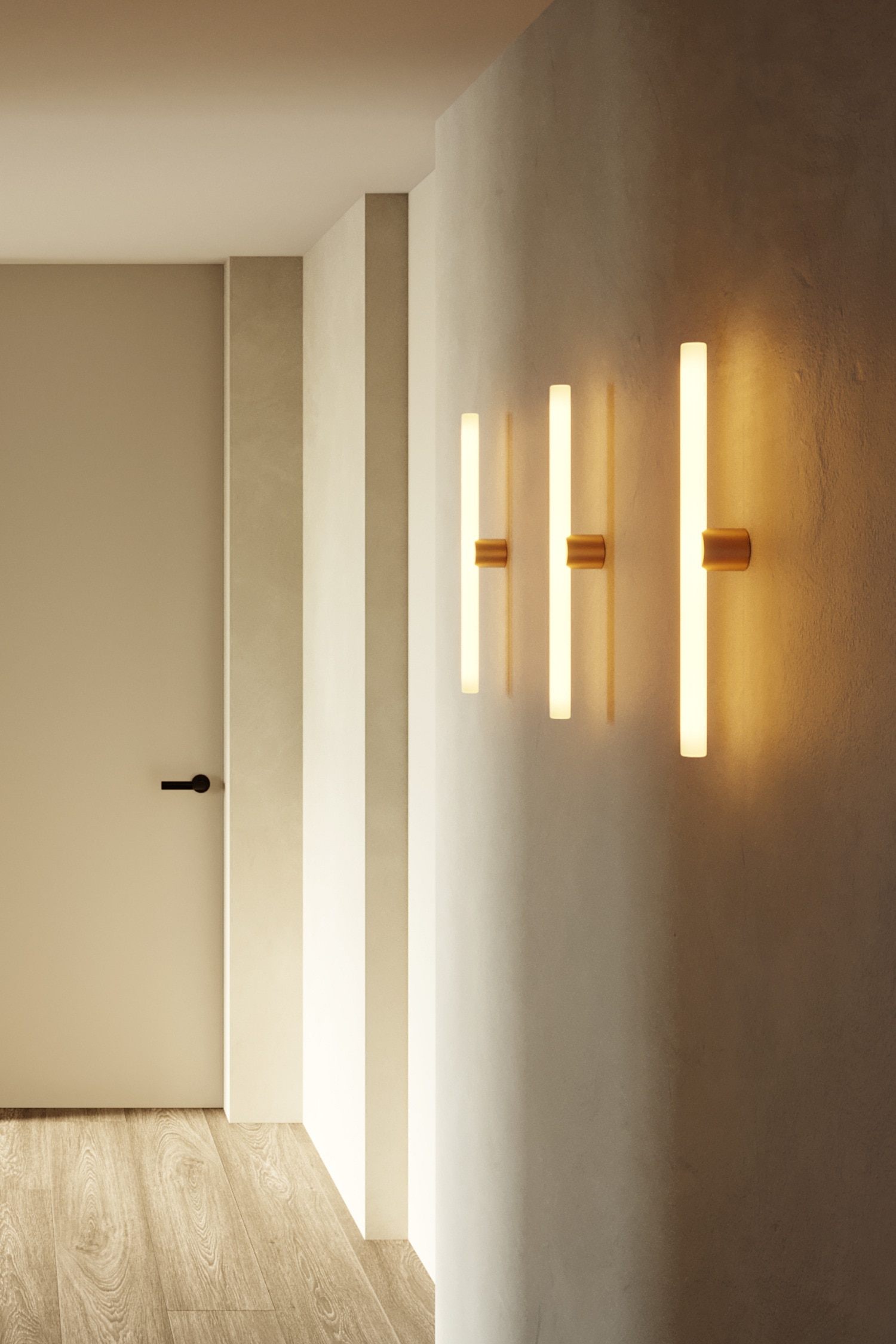 Arandela Com Lâmpada Linear - Marrom