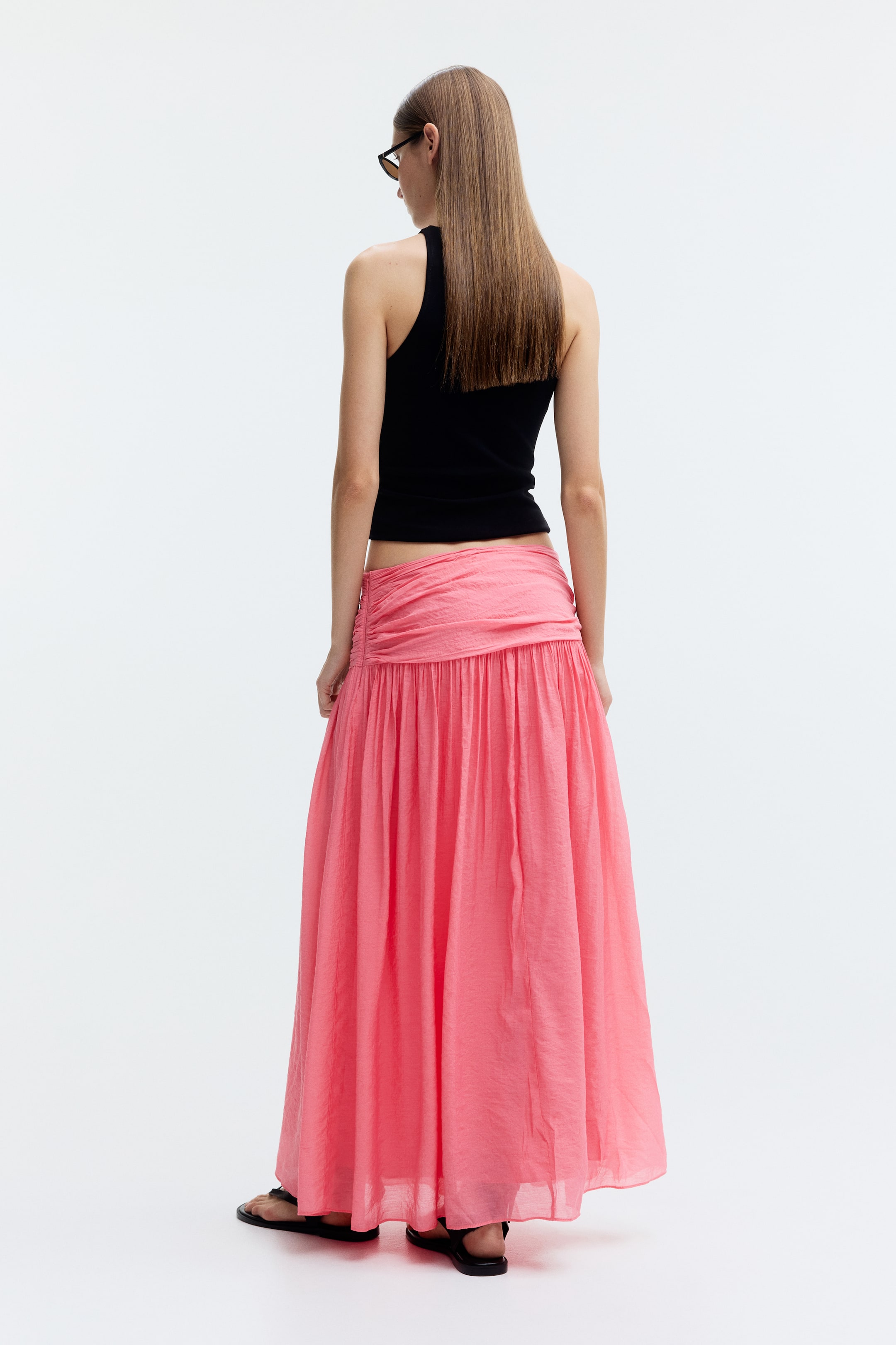 Gathered Crêpe Skirt