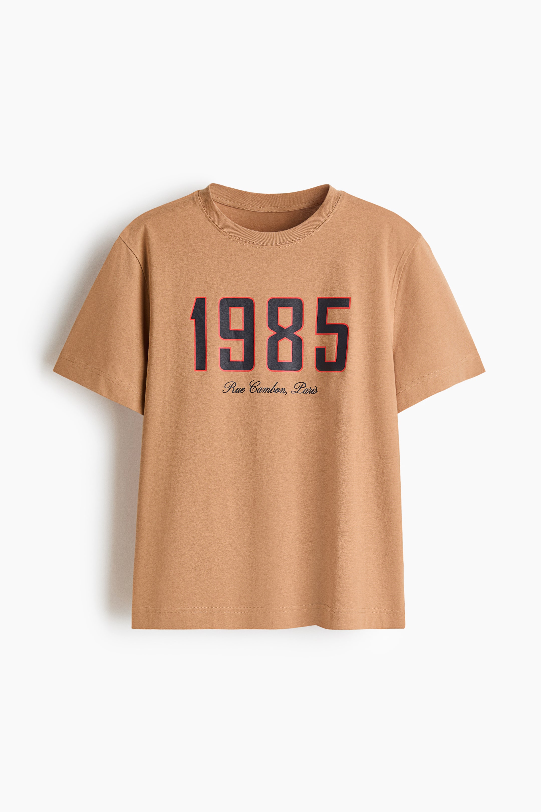 View larger image: Printed cotton T-shirt - Light brown/1985 - Ladies | H&M IN 1
