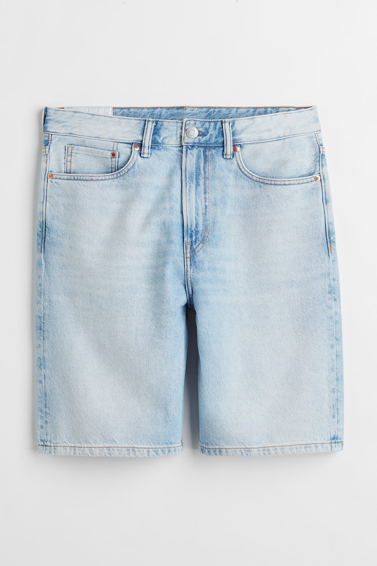 Relaxed Denim shorts Pale denim blue Men H&M US