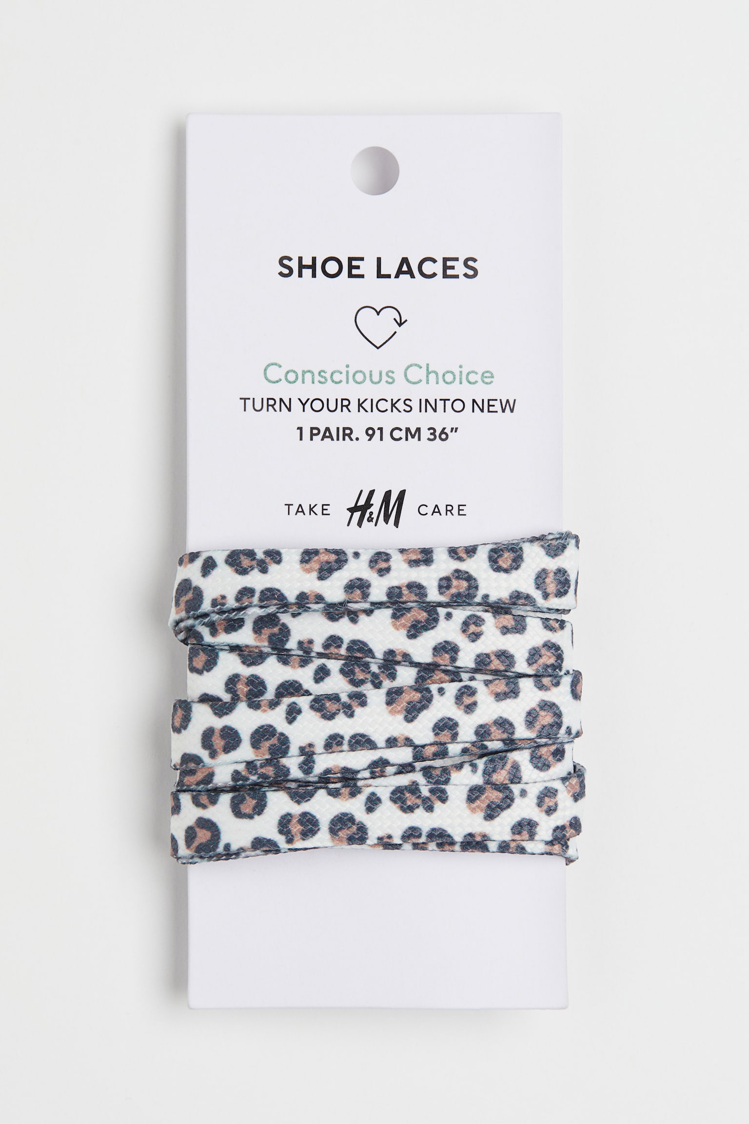 Shoe Laces - White/Leopard print/White - 1