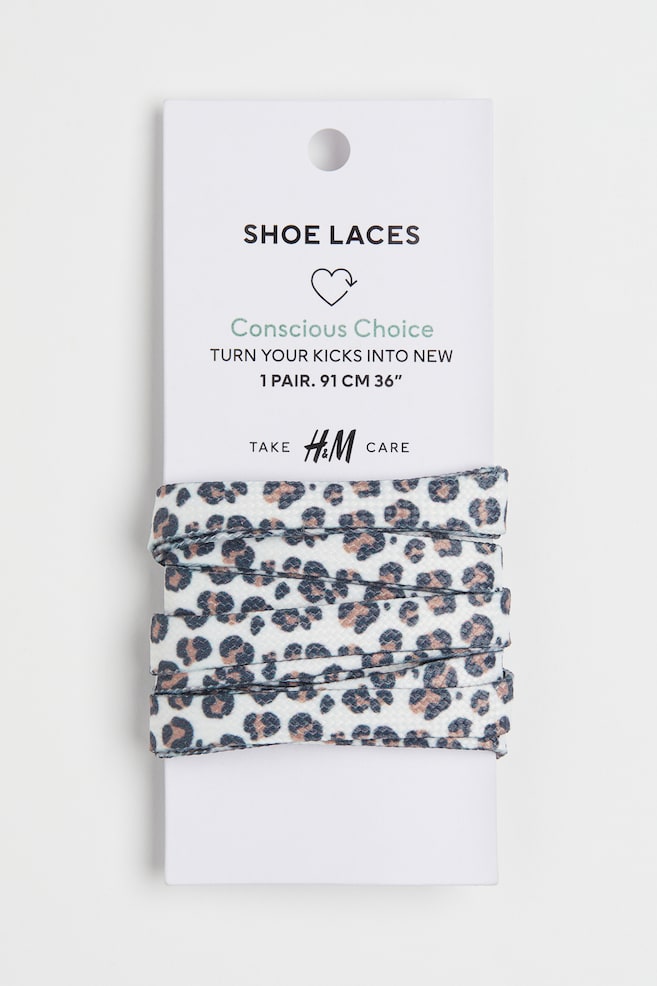 Shoe laces - Vit/Leopardmönstrad - 1