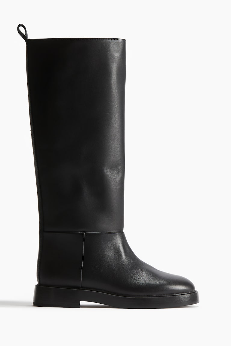 レザーロングブーツ - ブラック - レディース | H&M JP