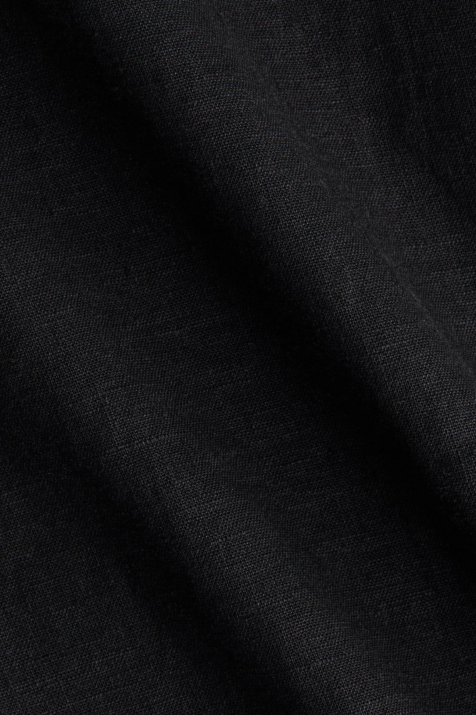 Oversized linen-blend shirt - Black/Light beige - 5