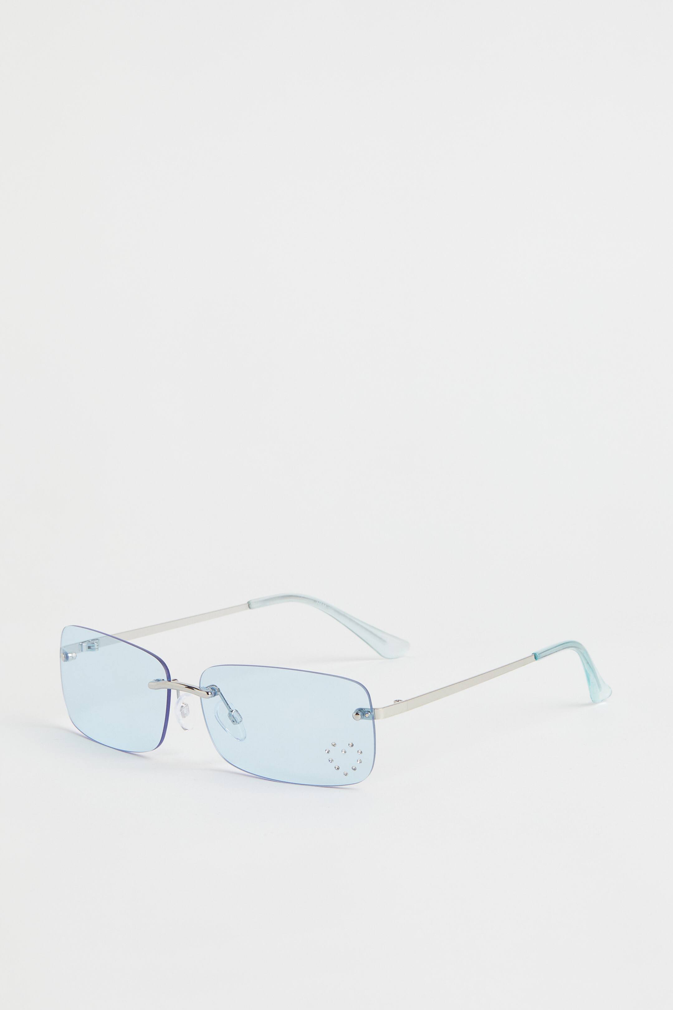 Sunglasses - Silver-colored/light blue - Ladies | H&M US