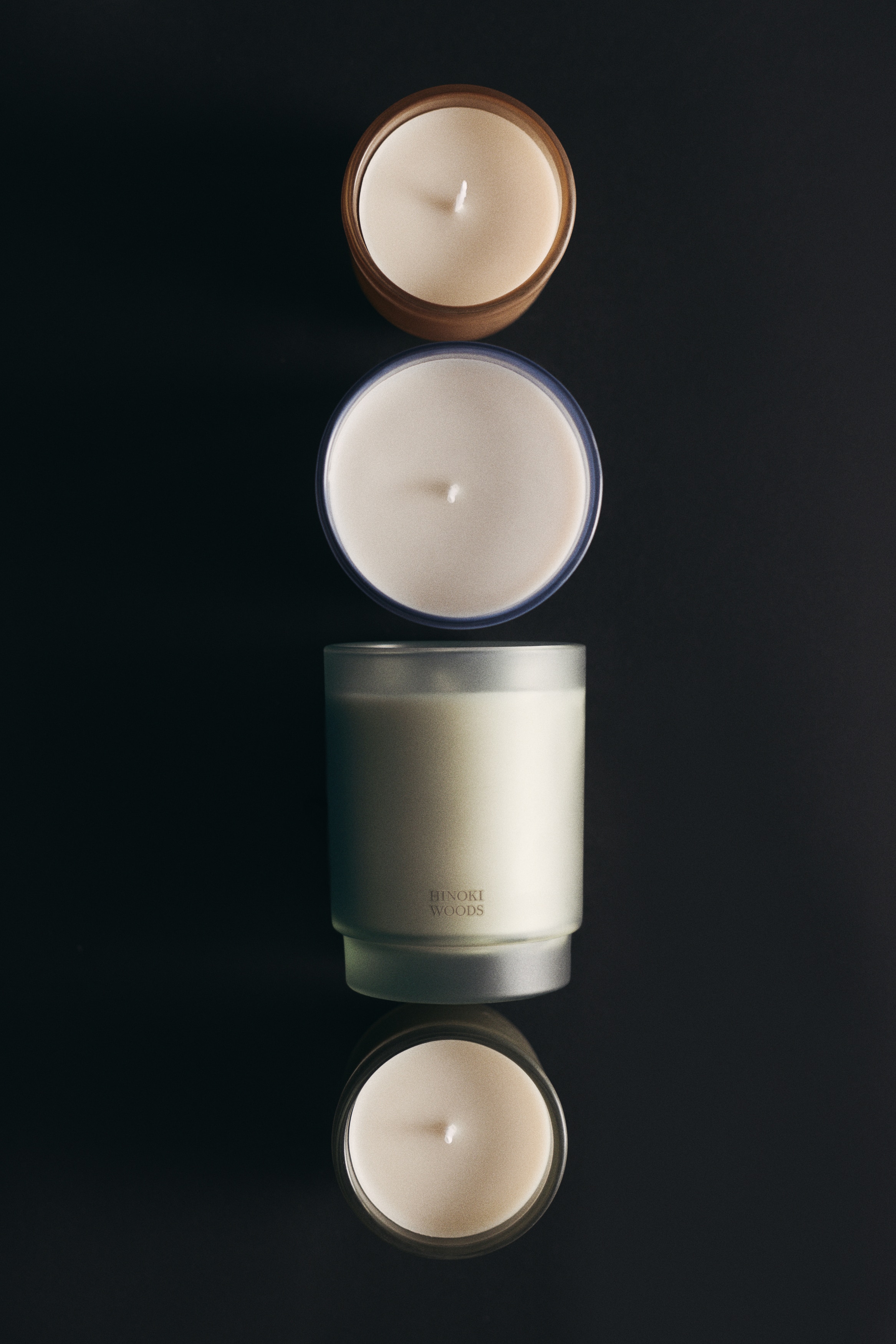 Duftlys i frostet glass - Hinoki Woods/Salt Ritual/Lavender Mist/Patchouli Field