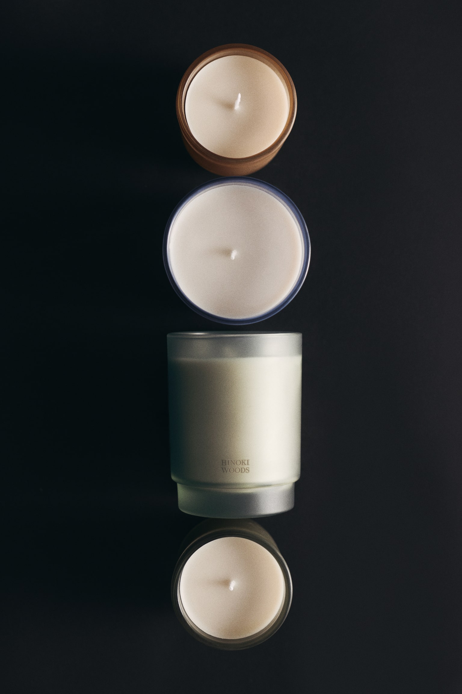 Frosted-glass scented candle - Hinoki Woods/Lavender Mist/Salt Ritual/Patchouli Field - 1