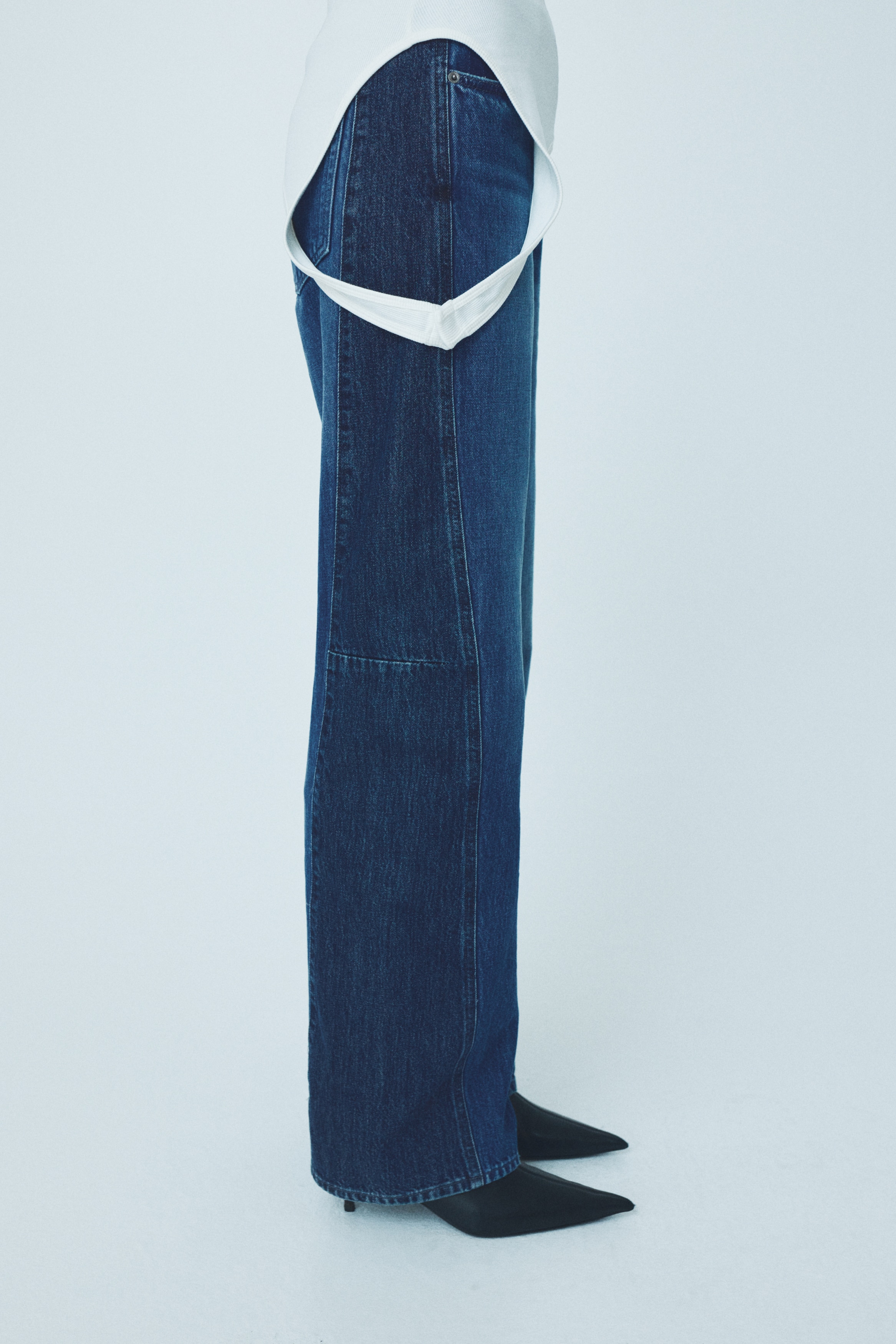 Two-toned wide-leg jeans