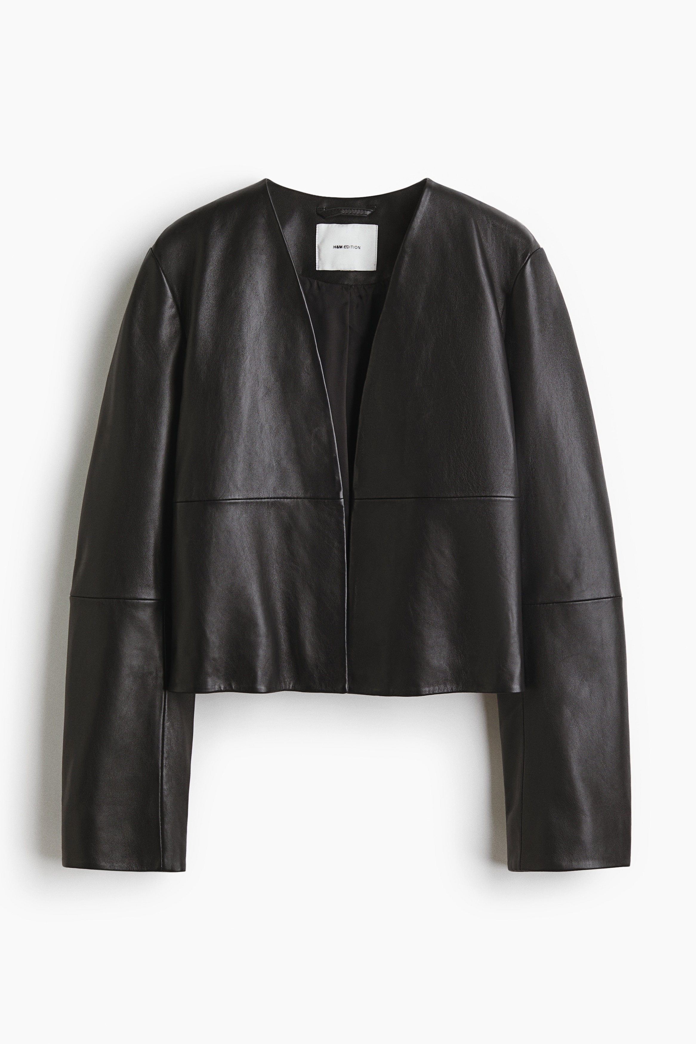 Veste courte en cuir - Noir