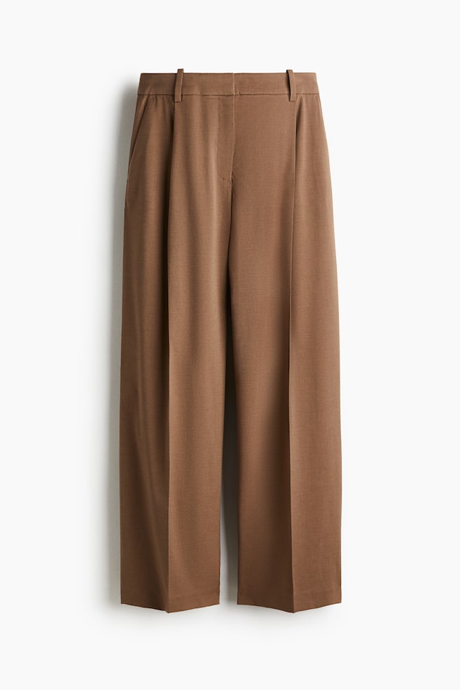 Tailored trousers - Brown/Dark grey - 1