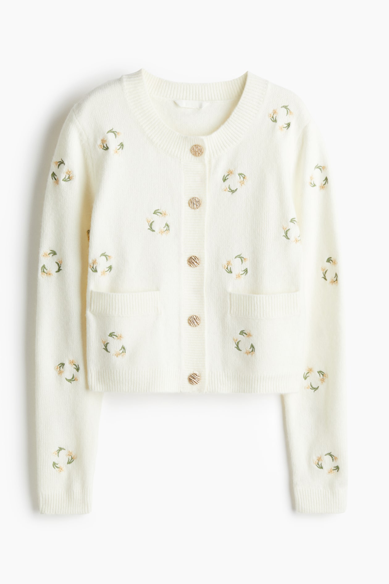 刺繍カーディガン - ホワイト - レディース | H&M JP