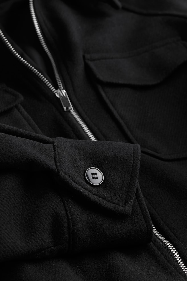 Pocket-detail jacket - Black - 4