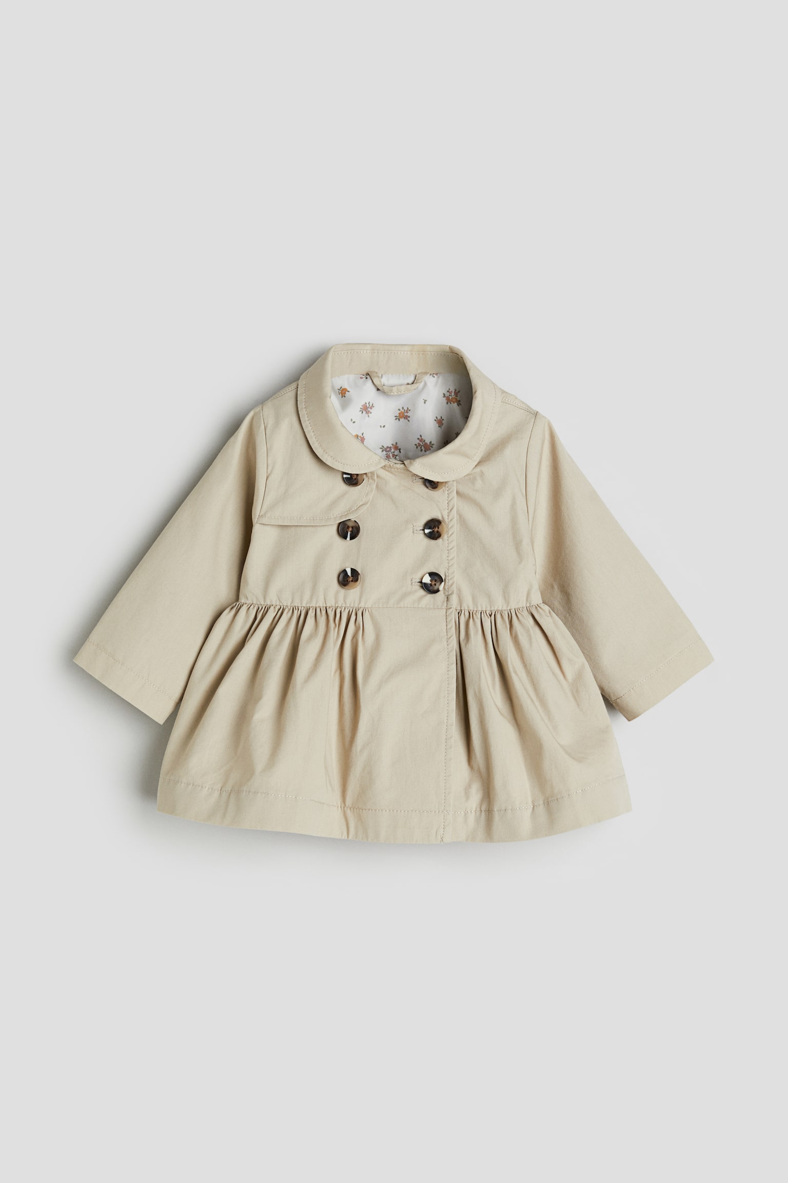 Cotton Trench Coat - Beige - 1