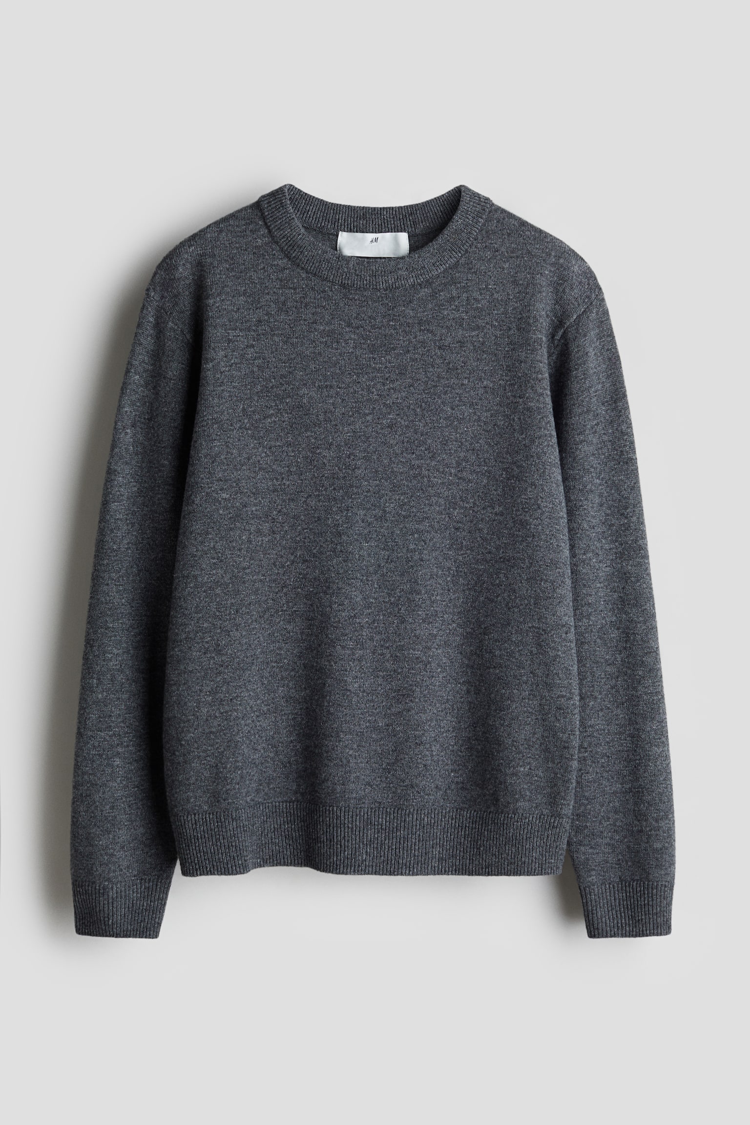 Cashmere Blend Sweater - Dark grey/Light grey - 1