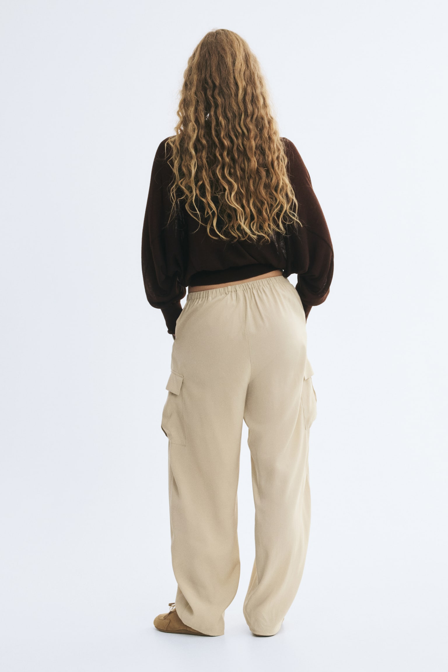 Женский топ H&M Dolman-Sleeved Boat-Neck, цвет: Тёмный коричневый — фото 4