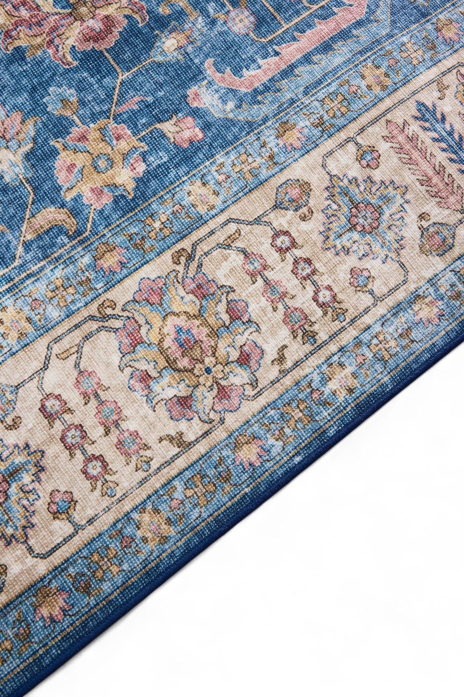 Alfombra Lavable Laury - Azul/Beige - 5