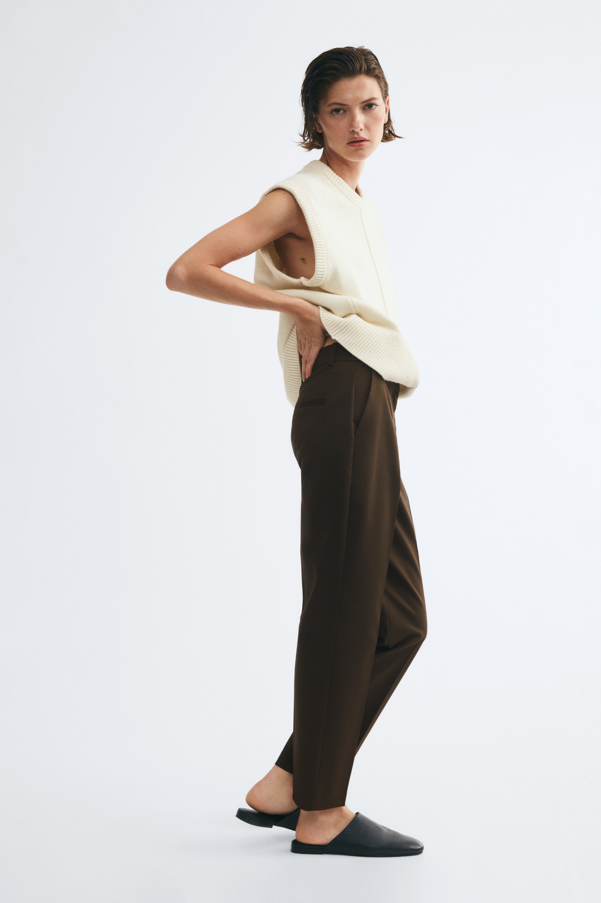 Pantalon - Donker kakigroen/Zwart/Donkerbruin/Donkertaupe/Marineblauw/Donker kakigroen