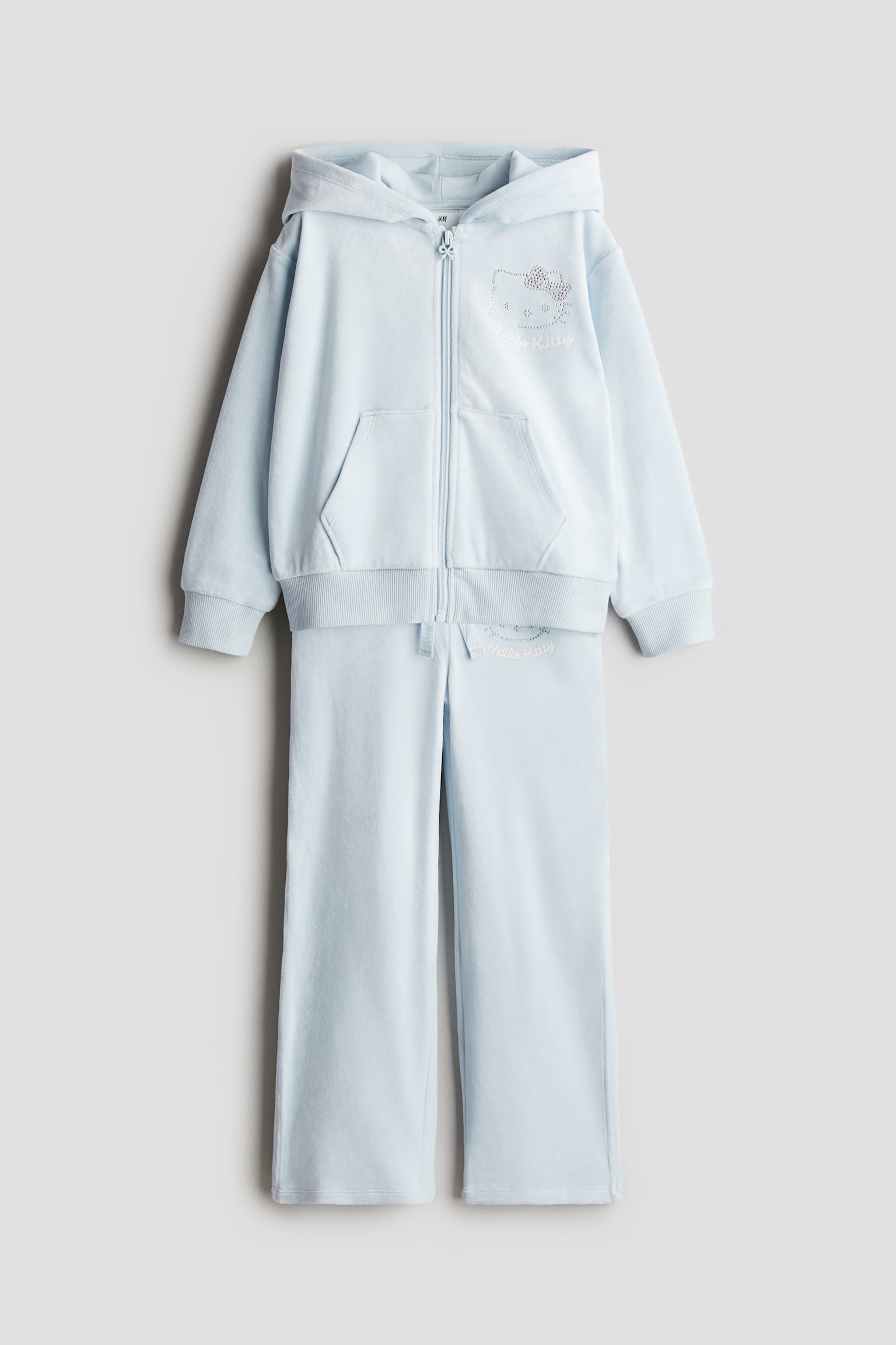 2-piece velour set - Light blue/Hello Kitty - 1