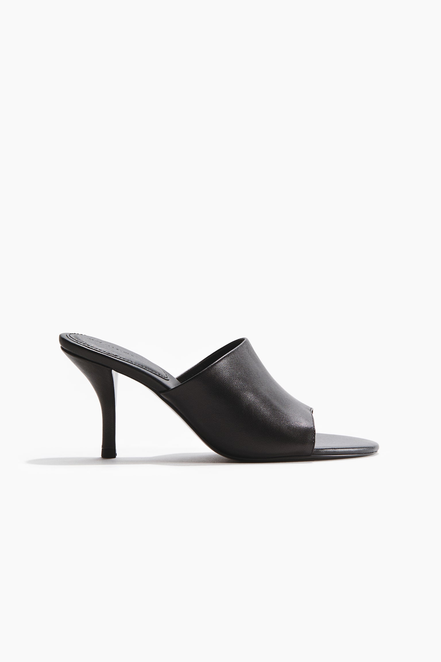 Женские сандалии H&M Heeled Leather, цвет: Чёрный — фото 1
