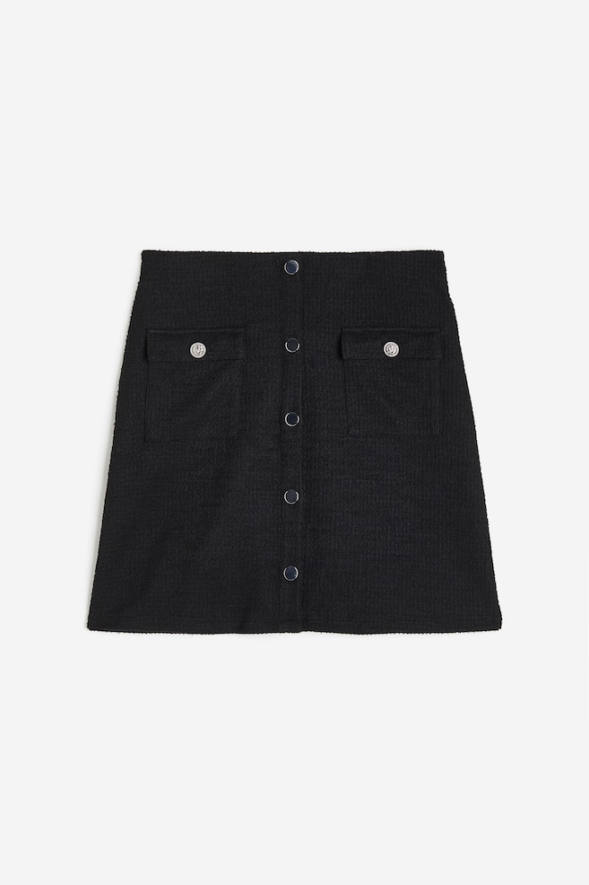 Button-front skirt - Black - 2