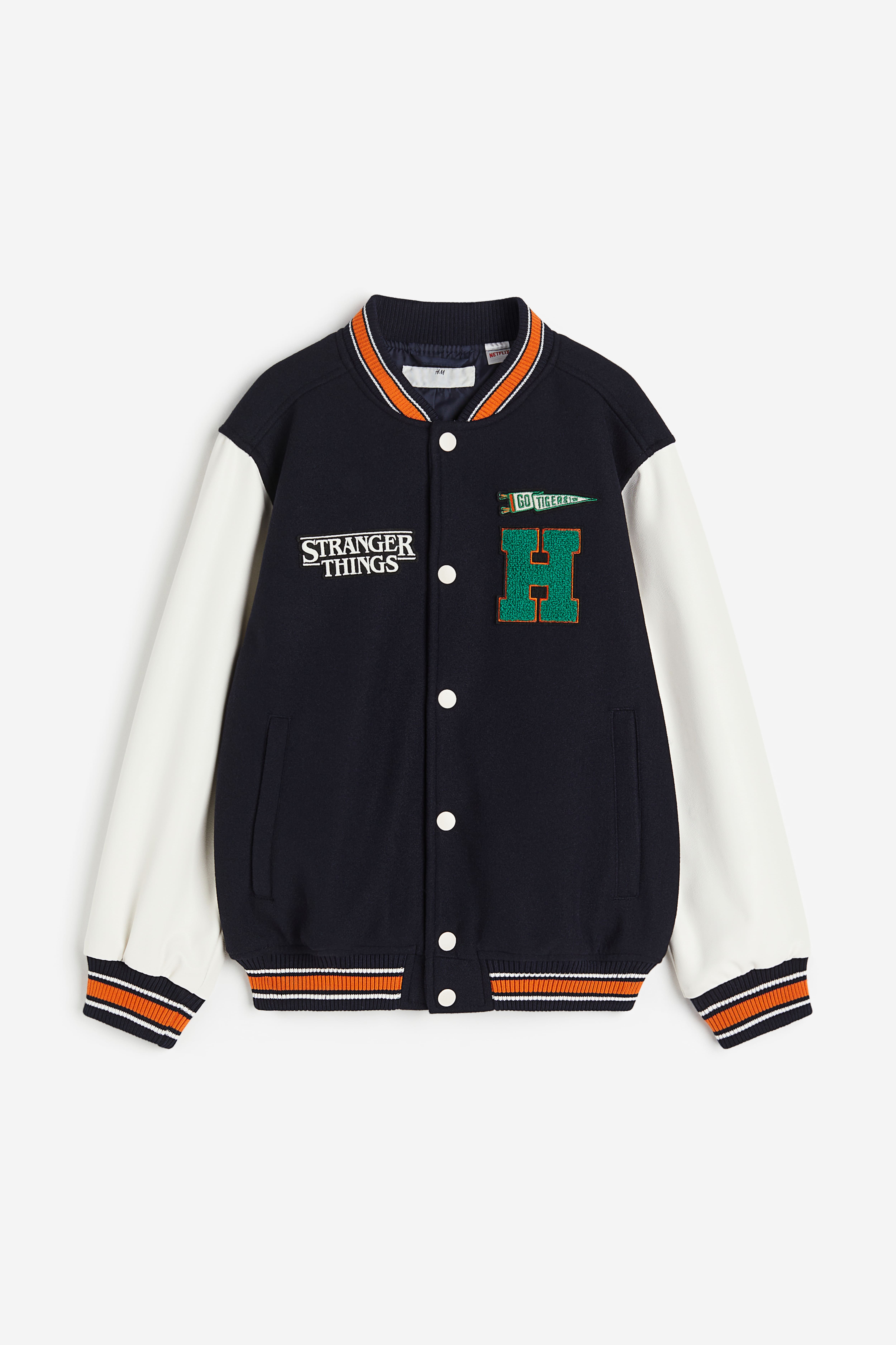 Purchases H&M Stranger Things M Hawkins High School Varsity Netflix Mens Baseball Jacket