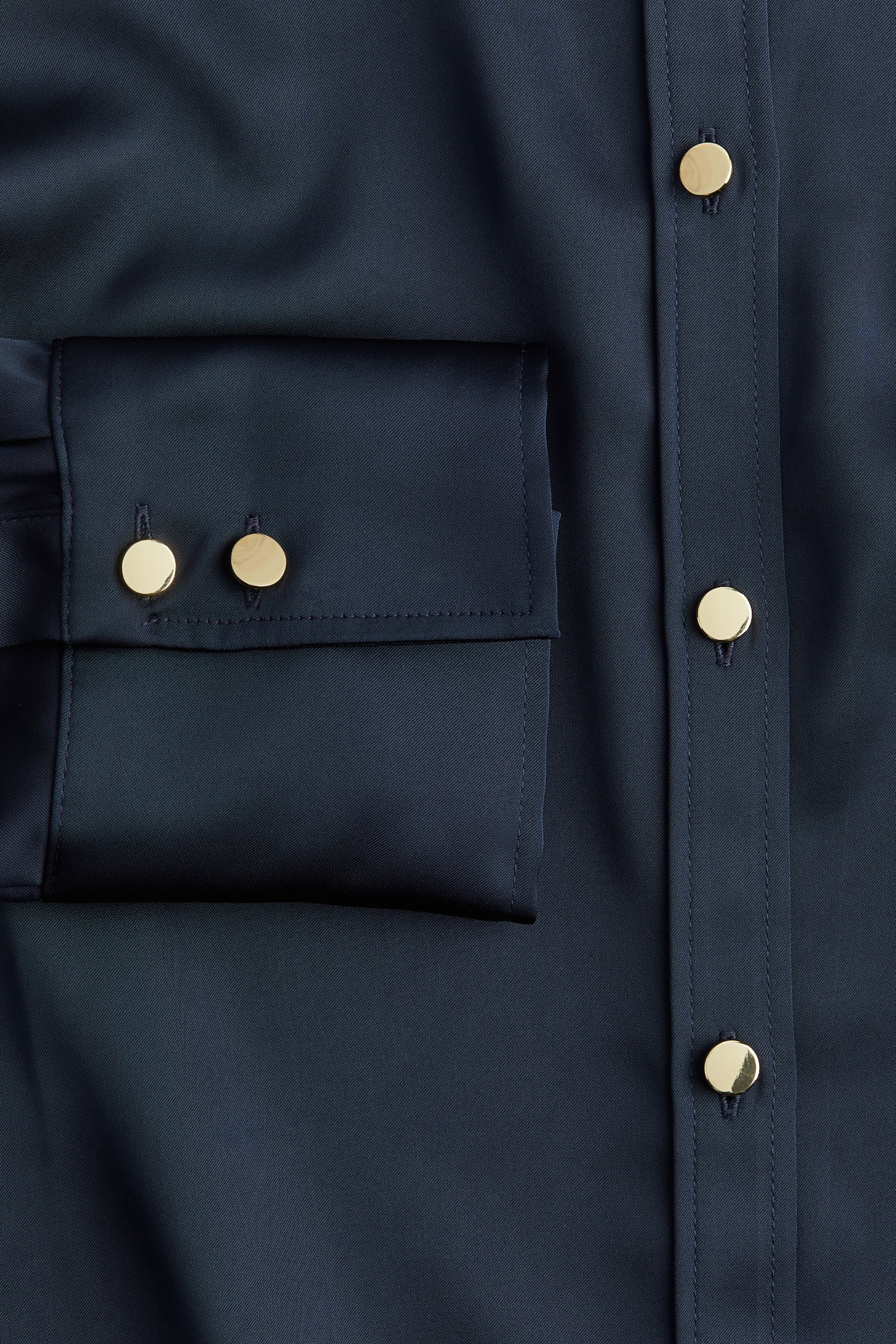 Satin shirt - Navy blue/Black/Light beige - 4