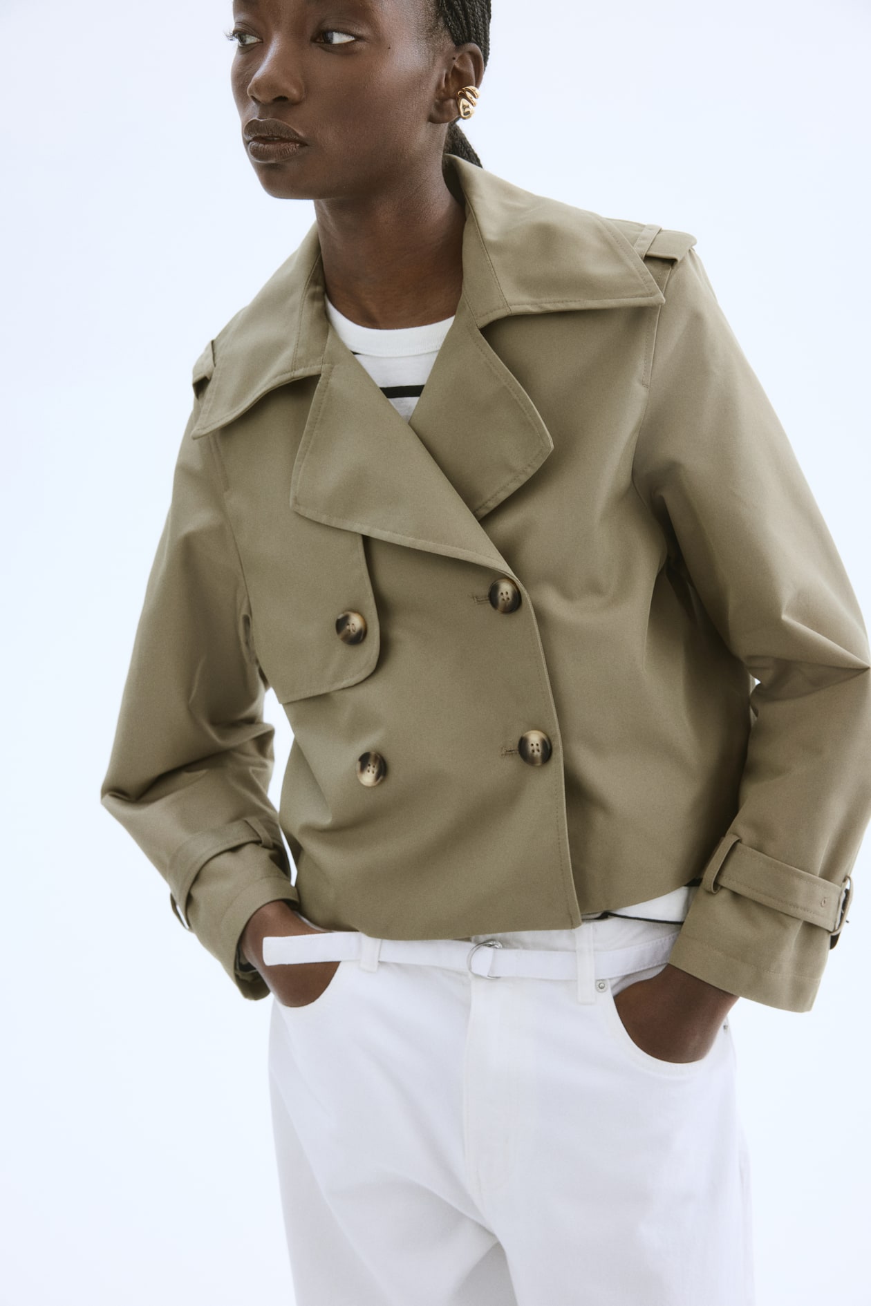 Veste façon trench - Vert kaki - FEMME | H&M FR