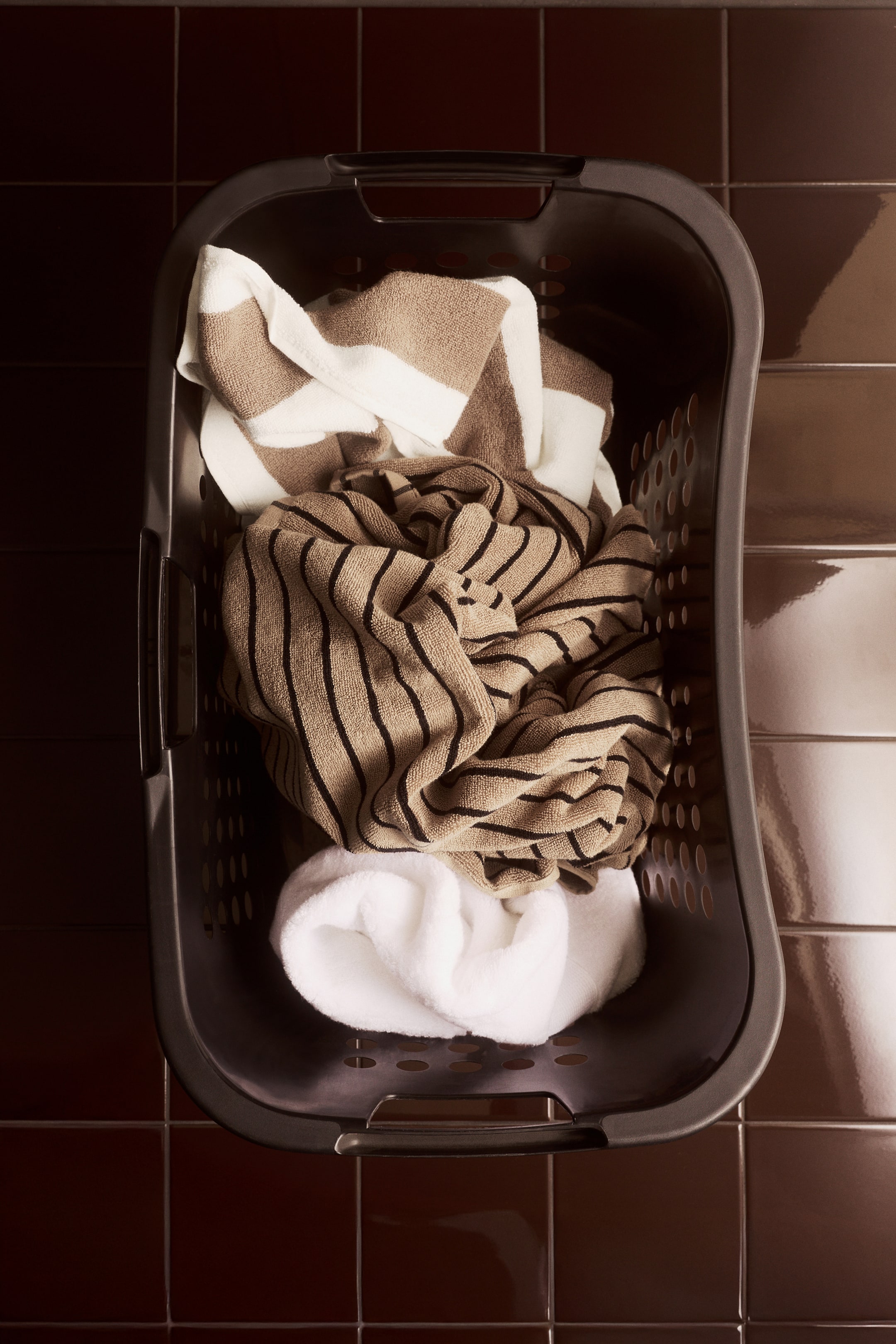 View larger image: Striped hand towel - Brown/Black striped - Home All | H&M IN 1