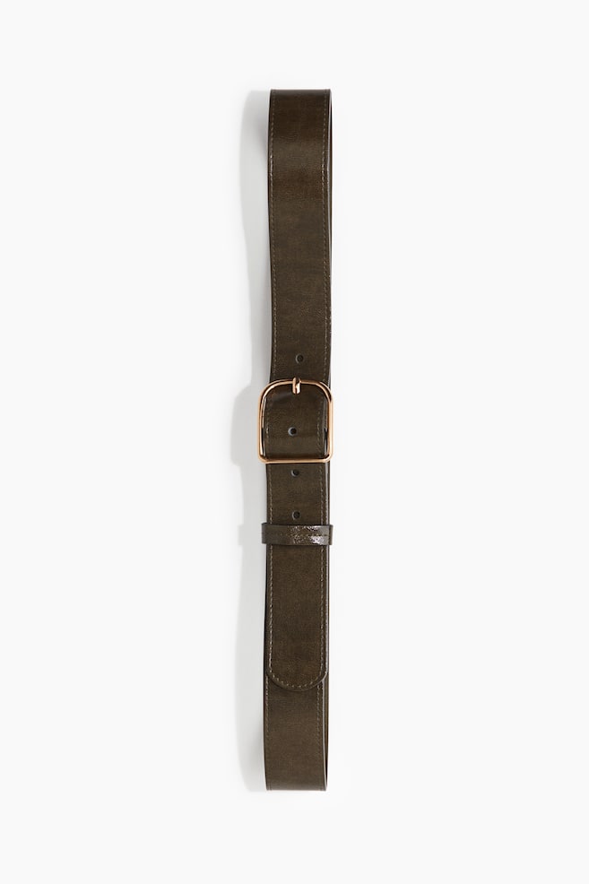 Belt - Dark khaki green/Brown/Crocodile pattern - 1